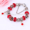 Cerise russie perles rouges diy main-d&#39;oeuvre chrome en porc bracelet